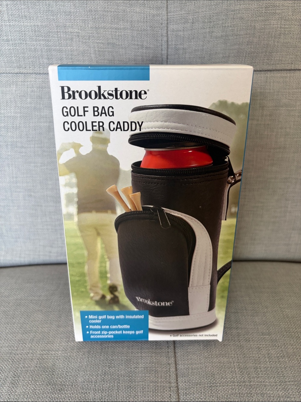New Brookstone Men’s Black and White Golf Bag Cooler Caddy